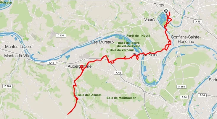 Parcours sur Strava