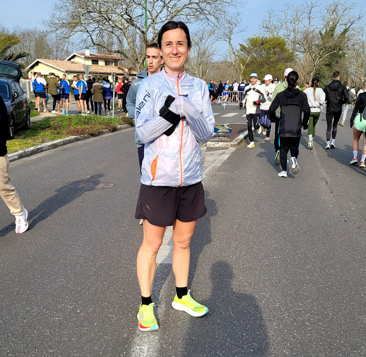 Emilie au départ d'une course de 10km