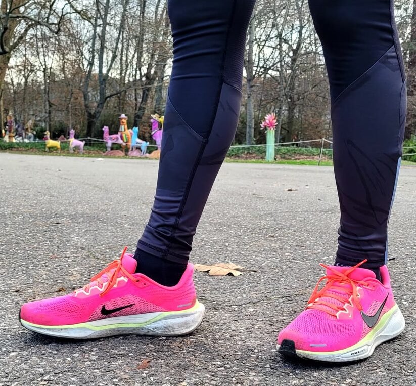 Mes Nike Pegasus 41 roses portées lors d’une sortie